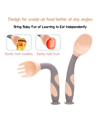 Travel Safe Baby Utensils Set - Heat-Resistant Spoons & Forks for Toddler Feeding | Soft Flexible Handles - Blue/Pink (2 Spoons 2 Forks) - Buy Online on GoSupps.com
