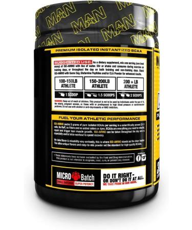 MAN Sports Iso-Amino BCAA Powder - Rainbow Sherbet Flavor 255g | Best BCAA Supplement for Muscle Recovery & Hydration - Buy Online on GoSupps.com