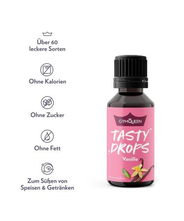 Buy GymQueen Tasty Drops Vanilla & Raspberry - Zero Calorie Flavor Drops 2x30ml for Delicious Fitness Boost - Buy Online on GoSupps.com