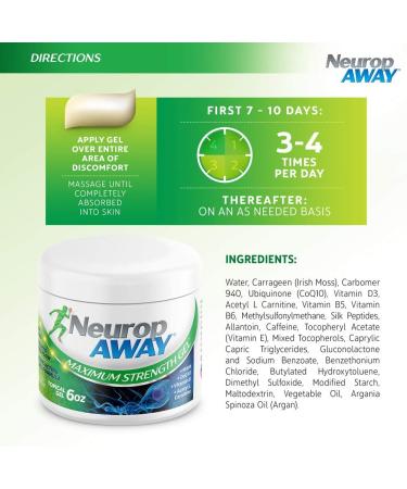 NeuropAWAY Maximum Strength Gel - Rapid Relief for Burning, Tingling, & Numbness - Non-Menthol Formula - 2.0oz Topical Gel - Buy Online on GoSupps.com