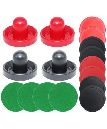 BQSPT Air Hockey Pucks and Paddles,Air Hockey Pushers and Pucks,Goal Handles Paddles Replacement Accessories for Game Tables (4 Striker 96mm with Pads, 8 Pucks 64mm Thick and Thin)