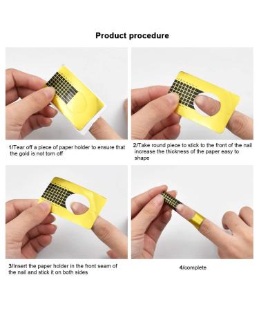 300 Self-Adhesive Nail Stencils for Gel Nails - Golden Nail Extension Modeling Templates - International Shipping Available - Buy Online on GoSupps.com