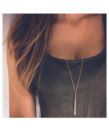 Fstrend Gold Dainty Long Necklace for Women & Girls | Simple Fashion Jewelry - Buy Online on GoSupps.com