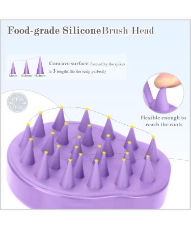 FREATECCH CHAUT Massage Brush Wet & Dry Shampoo Brush for Hair Growth & Scalp Care | Silicone Hair Root Stimulator | Dandruff Relief | Contemporary Purple Design - Buy Online on GoSupps.com