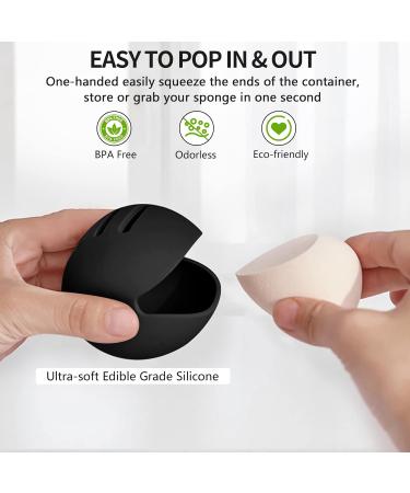 Fauxomor 3-Pack Makeup Sponge Holder | Breathable Silicone Travel Bag for All Sizes | Frost-Safe Portable Beauty Blender Tool Black Red Rose Red - Buy Online on GoSupps.com
