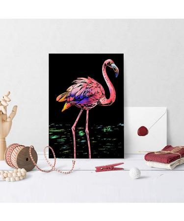 Rainbow Night View Scratch Art Kit - A4 Size, 8 Sheets Cards & 6 Tools - Animal Series (Unicorn/Flamingo/Cat/Deer/Lion/Tiger/Leopard/Wolf) - Perfect for Kids & Adults - Buy Online on GoSupps.com