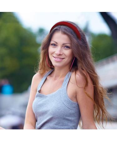 Etercycle 3Pcs Velvet Headbands for Women - Wide Hair Accessories for Daily, Dating, Sports and Yoga - Black, Brown, Red - Buy Online on GoSupps.com