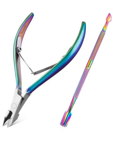 Cuticle Remover Professional Grade Stainless Steel Cuticle Nipper and Pusher Durable Manicure and Pedicure Tool-Beauty Tool Perfect for Fingernails and Toenails