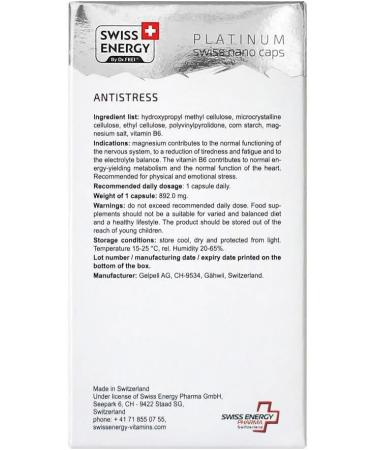 Swiss Energy Antistress Magnesium + B6 Capsules - 30 Sustained-Release Complex - Buy Online on GoSupps.com