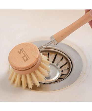 Dish Scrub Brush - Kitchen Scrub Brush | Solid Dish Scrubber Brush with Wear-Resistant Sisal Material Bristles and Design for Pot Ruftup - Buy Online on GoSupps.com