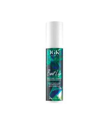 IGK BEST LIFE 100% Plant Powered Nourishing Hair Oil | Smooth + Soften + Heat Protectant | Vegan + Cruelty Free | 1.7 Fluid Ounces