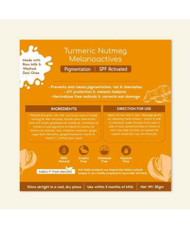 Na...t Habit Turmeric Face Malai Cream for Skin Glow & Pigmentation - Nutmeg Infused 30g | International Shipping - Buy Online on GoSupps.com
