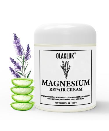 OLACLUK Neuropathy Cream - Magnesium Nerve Relief Lotion for Sleep, Magnesium Mama Lotion for Neuropathy Foot, Hands, Legs, Soothing Relief Relaxation Body Butter, 4 FL.OZ.