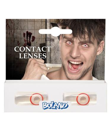 Boland 40014 - Coloured contact lenses Psycho red without prescription monthly lenses 2 pieces