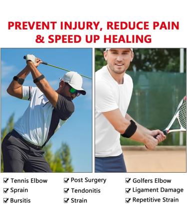 Acwoo Elbow Bandage - 2 Pack Tennis & Golf Arm Support - Red Sports Compression Sleeves - Buy Online on GoSupps.com
