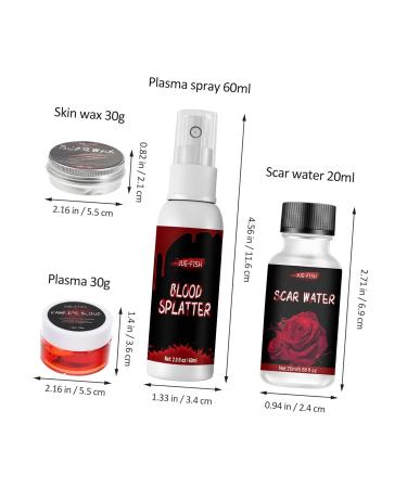Minkissy Scar Wax Set - 4 Sets of Halloween Special Effect Makeup Wound Molding Gel and Fake Blood Plasma for Scary Costume Parties - Buy Online on GoSupps.com