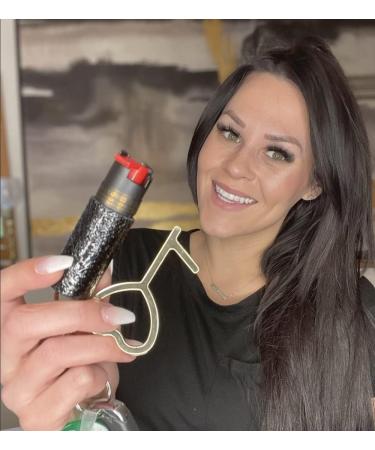 Pepper Spray Maximum Strength Keychain for Women, 12-Foot Spray Range & UV Dye - Glitter Black 1 - Buy Online on GoSupps.com