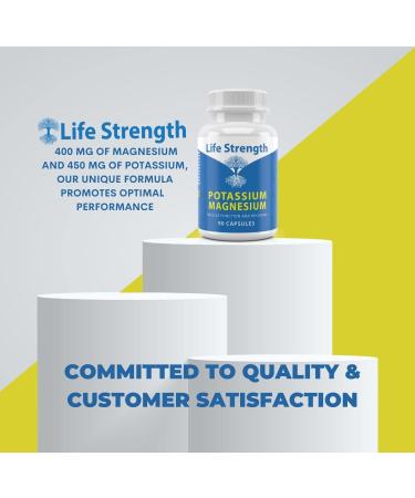 Life Strength Magnesium Potassium Complex Supplement - 90 Capsules - Supports Vascular Health & Leg Cramp Relief - Buy Online on GoSupps.com