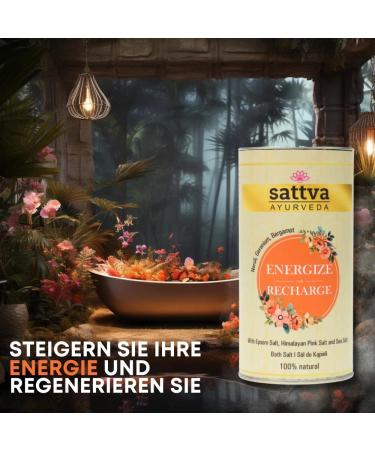 Sattva Energize & Recharge Bath Salt and Foot Bath Salt Relaxation Bath with Bergamot Fragrance 100% Natural Bath Crystals from Epsom Salt Himalayan Salt and Sea Salt for Men and Women 300 g - Buy Online on GoSupps.com