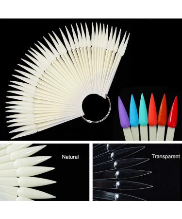 200 x Natural Clear Stiletto Nail Art Tips Swatch Sticks - Perfect for Nail Art Practice - Buy Online on GoSupps.com
