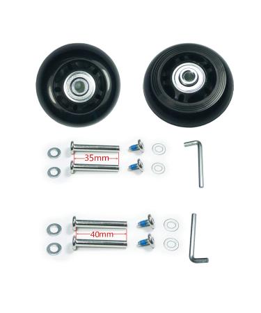YongXuan Mute Wear-Resistant Luggage Suitcase Replacement Wheels Kit Inline Outdoor Skate Replacement Wheels (60mm x 24mm)