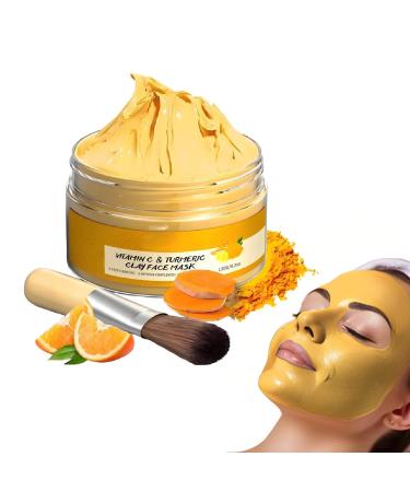 Masque l'argile au curcuma et la vitamine C kit de masque facial l'argile nettoyage en profondeur affinage des pores claircissant formule douce Spalike nettoyant