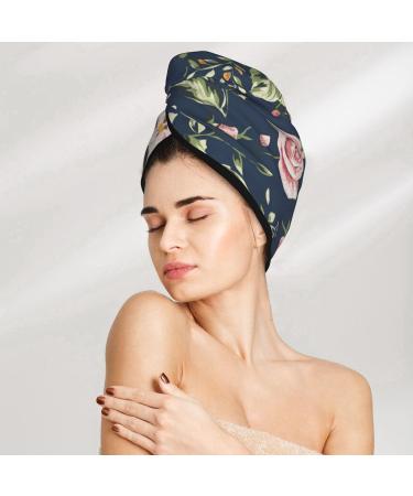 Microfiber Hair Drying Cap - Vintage Floral Soft Absorbent Hair Towel for Curly Long & Thick Hair | Quick Dry & Fast Drying - Buy Online on GoSupps.com