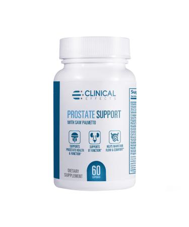Clinical Effects Prostate Health Supplement - Prostate Support and Men's Health Wellness Formula - 60 Capsules - with Vitamin E Pumpkin Seed and Saw Palmetto for Men of All Ages - Made in The USA