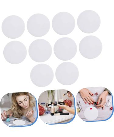 VILLCASE 10pcs Nail Polish Palette Silicone Makeup & Manicure Tray for Nail Art | Round White Nail Stand 9.5x9.5CM - Perfect for Professionals & DIY - Buy Online on GoSupps.com
