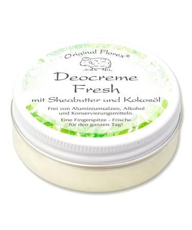 Florex Florex Deocreme Fresh with shea butter coconut oil cocoa butter almond oil zinc (aluminum-free) alcohol preservatives 40 g