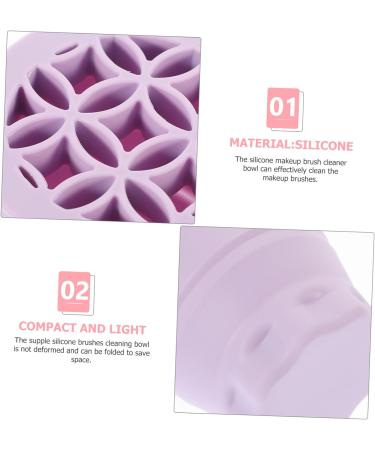 KOMBIUDA Makeup Brush Cleaning Bowl Retractable Silicone Scrub Cup Drying Rack Purple Multifunction Cleaner Silica Gel Makeup Brush Cleaner 9.2X9.2X8.6CM Purple - Buy Online on GoSupps.com