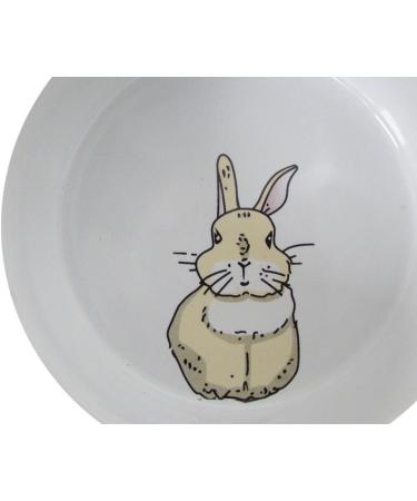 Nobby Rabbit Rodent Ceramic Bowl Diameter 11 cm x 4.5 cm Yellow / White yellow/white - Buy Online on GoSupps.com