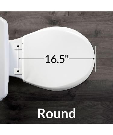 Mayfair 880SLOW 000 Caswell Round Toilet Seat - Slow Close & Never Loosen, Long Lasting Plastic, White - 1 Pack - Buy Online on GoSupps.com