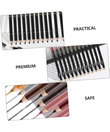 FOMIYES Black Eyeliner Pencils 12pcs Lip Liner Eyeliner Black Waterproof Eyeliner Make up Kit Matte Makeup Tool Makeup Pen Lips - Buy Online on GoSupps.com