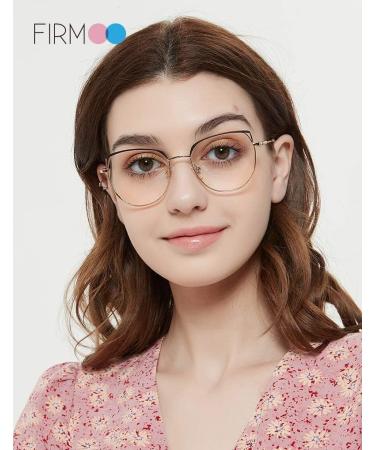 Firmoo Blue Light Blocking Reading Glasses for Women Computer Reader for Phone Screens Gold 0.0x - Buy Online on GoSupps.com