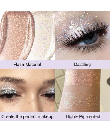 2Pcs Waterproof Liquid Glitter Eye Shadow Sticks - Silver & Golden | Quick-Drying Sparkling Eyeliner & Highlighter Set - Buy Online on GoSupps.com