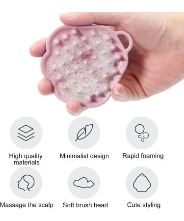 AQSQWQ Scalp Massage Brush | Silicone Shampoo Brush for Head Massage & Peeling | Wet & Dry Use | Improves Scalp Blood Flow | Pink - Buy Online on GoSupps.com