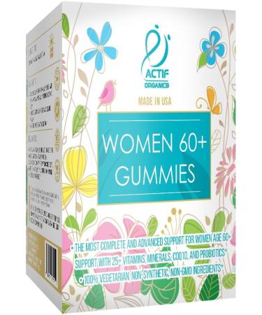 ACTIF Women Age 60+ Gummies with 25+ Advanced Factors CoQ10 and Probiotics - Non GMO Made in USA 90 Count - Buy Online on GoSupps.com