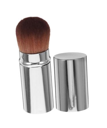 Ipetboom Powder Foundation Brush Cosmetic Applicator Powder Brush Retractable Brush Blush Brush Cosmetic Tools Flat Top Foundation Brush Makeup Tool Liquid Telescopic Brush Metal Travel