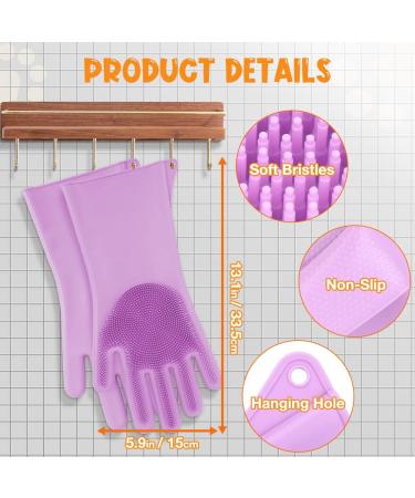 Comfpet Pet Care Gloves for Dog & Cat Hair Removal | Food-Safe Silicone Brush for Bathing & Massaging Puppies & Kittens (Purple) - Buy Online on GoSupps.com