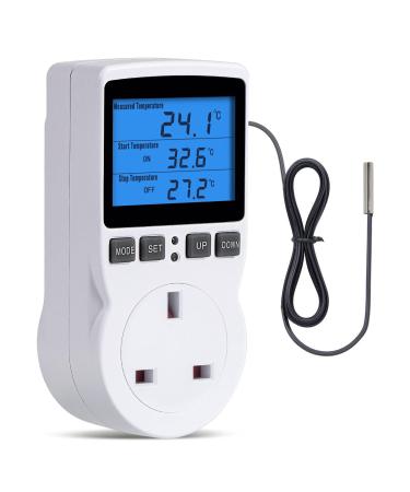 INKBIRD Thermostat Plug Socket Digital Temperature Controller Timer Outlet Timer Switch Plug with Sensor Probe Heating Cooling Mode for Reptile Greenhouse Home Fermentation UK Plug - Buy Online on GoSupps.com