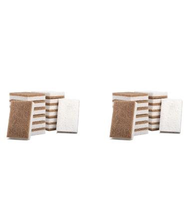 ALGONETO 32PCS Biodegradable Compostable Cellulose Kitchen Sponges Coconut Scrubber - Eco Friendly Sponge for Dishes Cleaning