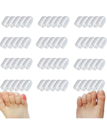 DQLIOWUO Silicone Anti-Friction Toe Protector Gel Toe Protectors Breathable Toe Covers Little Toe Protectors Caps Guards for Men Women Toe Sleeves for Blisters and Ingrown Toenails (Color : 60pcs)