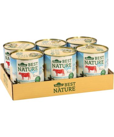 Dehner Best Nature Dog Food Light - Reduced Wet Food for Overweight Dogs | Beef & Zucchini | 6 x 800g Cans (4.8kg) - Buy Online on GoSupps.com