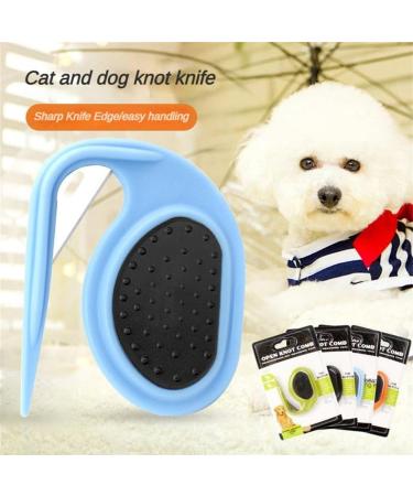 Pet Knotting Comb - De-Filter with Steel Blade Cat Fur Splitter & Depilatory Tool - Green Beauty Tool for Pets - Buy Online on GoSupps.com