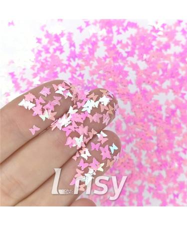Lrisy's 3mm Butterfly Shapes Rose Pink Glitter Festival Rave Makeup Face Body Nails Resin Arts & Crafts Resin Tumblers 10g Rose Pink Glitter 10g