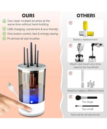 PRIZOM 2Piece Electric Makeup Brush Cleaner Makeup Brush Tools for All Size Beauty Makeup Brushes Set - Buy Online on GoSupps.com