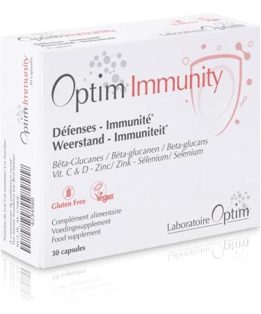 Optim Immunity Booster for Children and Adults - Zinc Multivitamin Vitamin C Vitamin D Selenium & Beta Glucan - Strengthens Immune Defenses - 30 Capsules - Buy Online on GoSupps.com