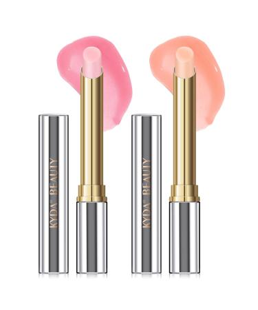 KYDA Tinted Lip Balm Hydrating Sheer Formula Lip Balm Natural Glossy Finish Lasting Moisturizing Lip Care Balm for Dry Lips (#02+#03)
