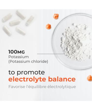 Biogenique Potassium Chloride - 60 Capsules Potassium 100MG - Healthy Muscle Function Heart Health & Electrolyte Balance - Made in Canada Pharmaceutical Grade Non-GMO - Buy Online on GoSupps.com
